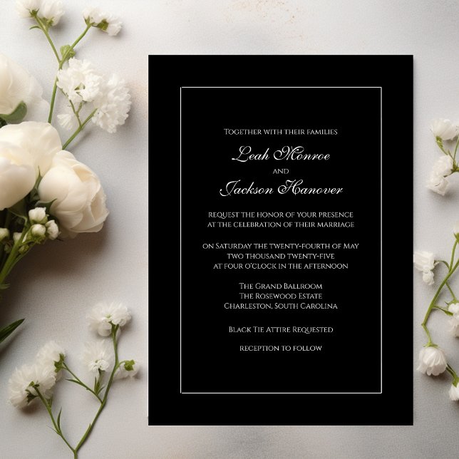 Elegant Black and White Wedding Invitation (Creator Uploaded)