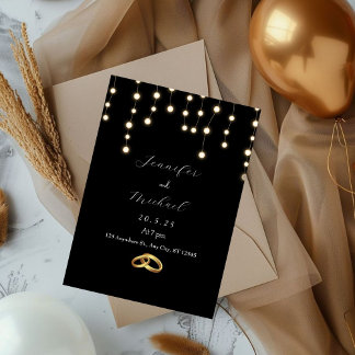 Elegant Black and White Wedding Invitation 