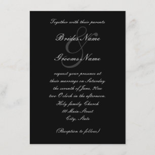 Elegant black and white wedding invitation