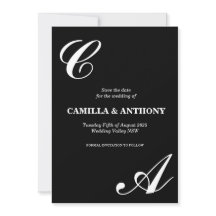 Elegant Black and White Wedding Invitattion