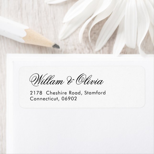 Elegant Black and White Wedding  Label (Insitu)