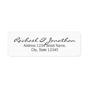 Elegant Black and White Wedding Label