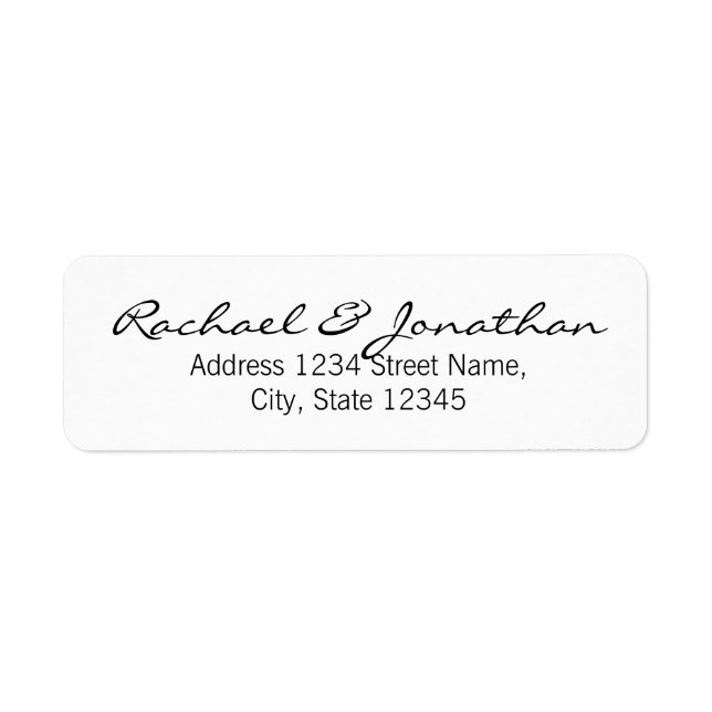 Elegant Black and White Wedding Label (Front)