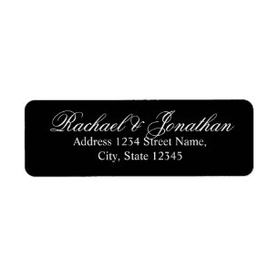 Elegant Black and White Wedding Label
