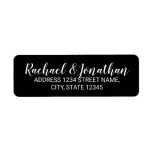 Elegant Black and White Wedding Label