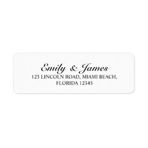 Elegant Black and White Wedding Label