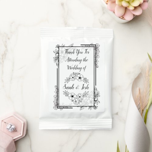 Elegant Black and White Wedding Lemonade Drink Mix