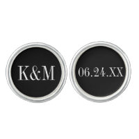 Elegant Black and White Wedding Monogram Groom