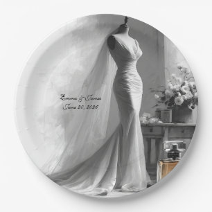 Elegant Black and White Wedding Napkins  Paper Plates