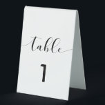 Elegant black and white wedding number table tent<br><div class="desc">Choose simplicity for your wedding with this elegant black and white modern design.</div>