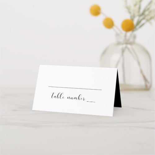 Elegant black and white wedding place card