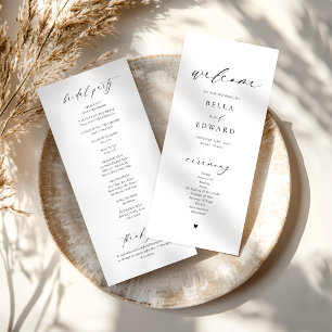 Elegant Black and White Wedding Program