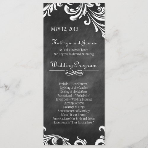Elegant  Black and White Wedding Programs