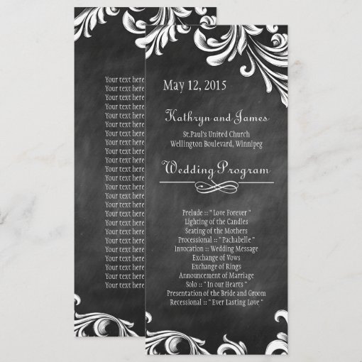 Elegant Black and White Wedding Programs | Zazzle