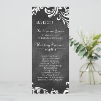 Elegant Black and White Wedding Programs | Zazzle