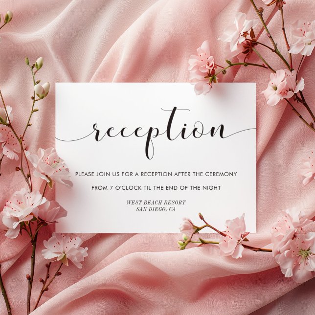 Elegant black and white wedding reception card (Creator Uploaded)