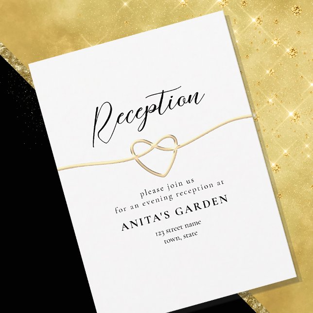 Elegant Black and White Wedding Reception Enclosure Card (Creator Uploaded)