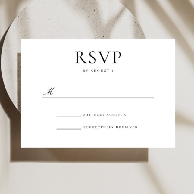 Elegant Black And White Wedding RSVP Card (Creator Uploaded)