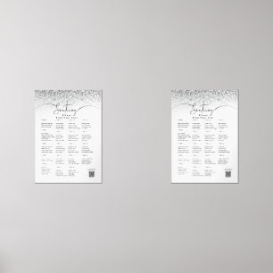 Elegant Black and White Wedding Seating Char Wall Art Sets