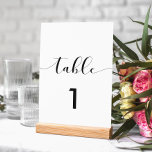 Elegant black and white wedding table number card<br><div class="desc">Choose simplicity for your wedding with this elegant black and white modern design.</div>