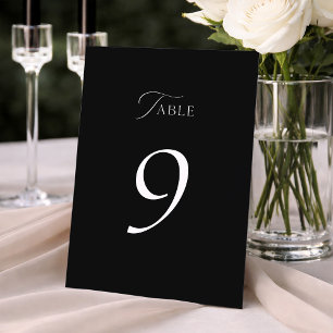 Elegant Black and White Wedding Table Number Sign