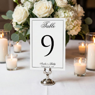 Elegant Black and White Wedding Table Numbers