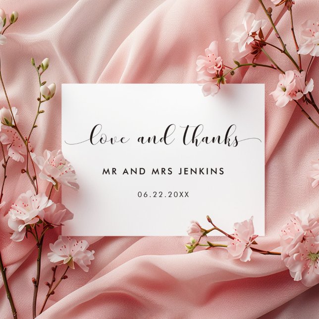 Elegant black and white wedding thank you card (Creator Uploaded)