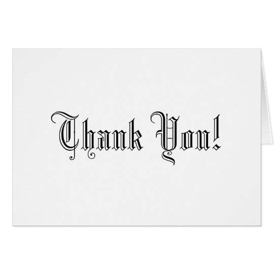 Elegant Black and White Wedding Thank You! Cards