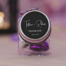 Elegant Black and White Wedding Thank You