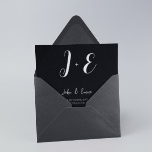 Elegant Black and White Wedding Theme Envelope Liner