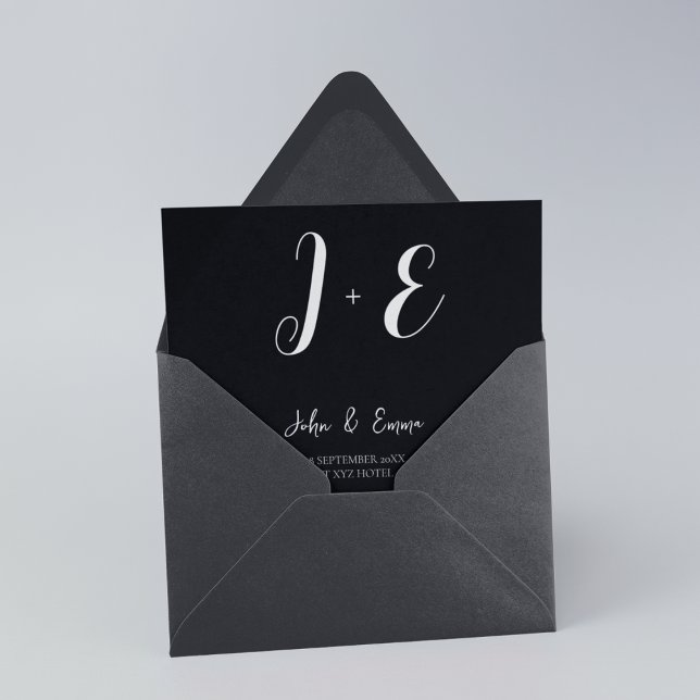 Elegant Black and White Wedding Theme Envelope Liner (Stick this envelope liner and amaze your guests)