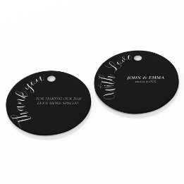 Elegant Black and White Wedding Theme Favor Tags