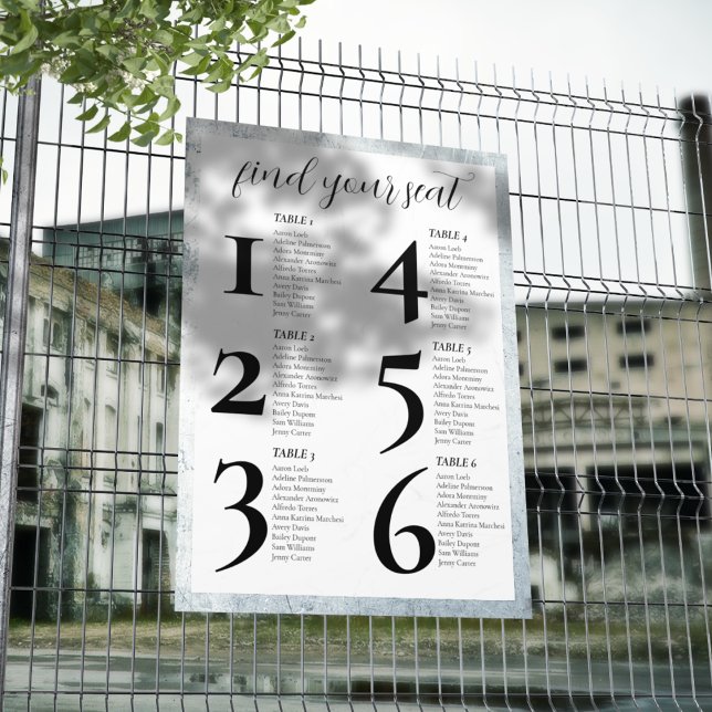 Elegant Black and White Wedding Theme Foam Board (Use this seating chart at your wedding and amaze your guests.)