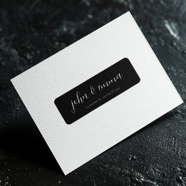Elegant Black and White Wedding Theme Label