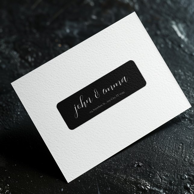 Elegant Black and White Wedding Theme Label (Create a custom sticker to stick on your envelope)