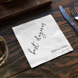 Elegant Black and White Wedding Theme Napkins