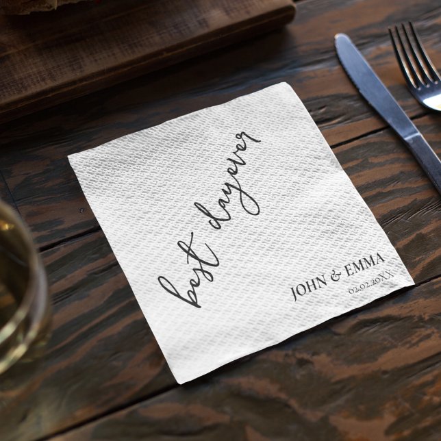Elegant Black and White Wedding Theme Napkins (Even your wedding dinner napkin can match your theme)