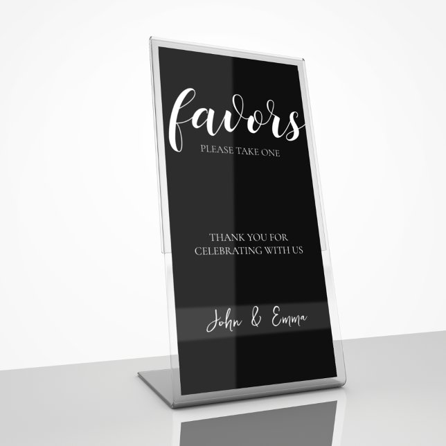 Elegant Black and White Wedding Theme Pedestal Sign (Make some simple notes to your guests on your wedding event)
