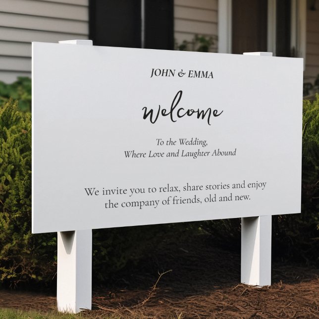 Elegant Black and White Wedding Theme Welcome Sign (Welcome your guests with a amazing sign board)