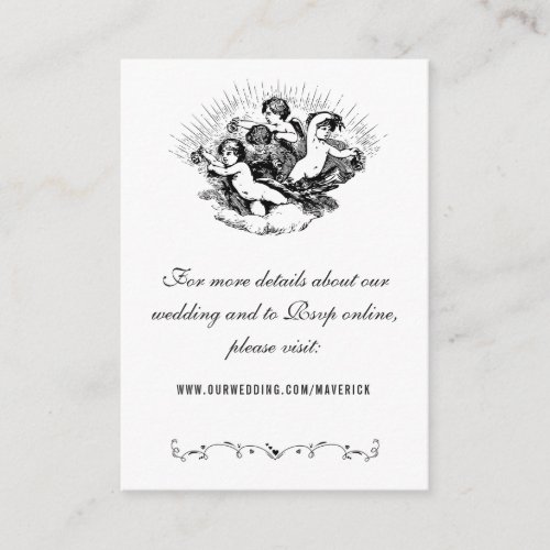 Elegant Black and White Wedding Website Enclosure Card
