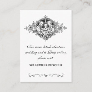 Elegant Black and White Wedding Website Religious Enclosure Card