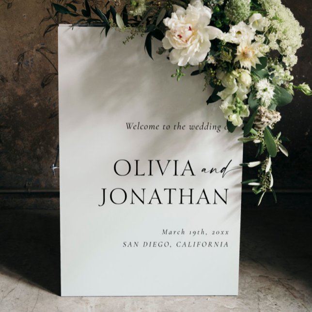 Elegant Black and White Wedding Welcome Foam Board (Creator Uploaded)