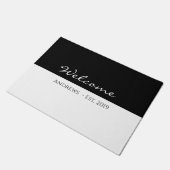 Elegant Black and White Welcome Doormat | Zazzle