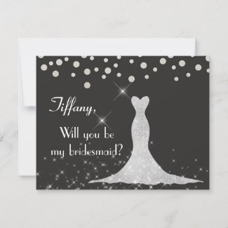 Elegant Black and White Will you be my bridesmaid?