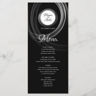 Elegant Black and White with Silver Ring Menu