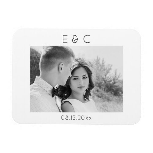 Elegant Black and White Your Photo Reminder Magnet