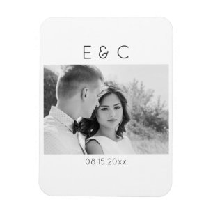 Elegant Black and White Your Photo Reminder Tall Magnet