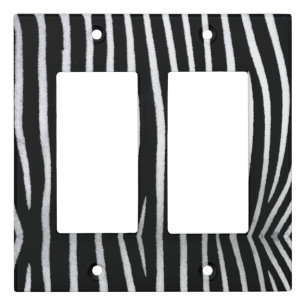 Elegant black and white zebra pattern light switch cover