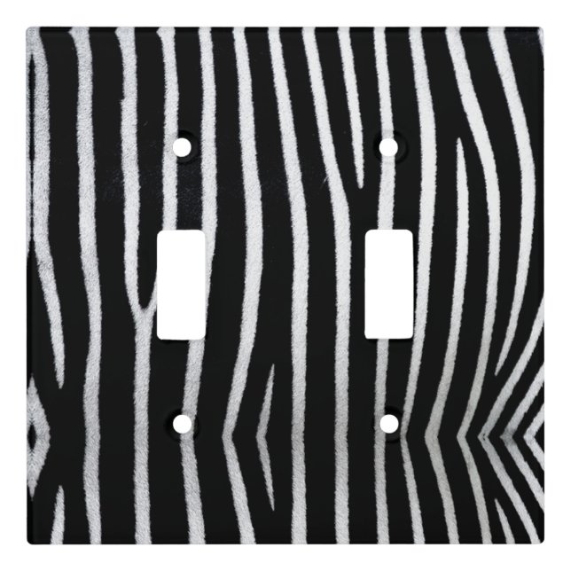Elegant black and white zebra pattern light switch cover (Front)
