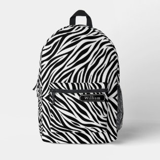 Elegant Black and White Zebra Stripes Print Cool